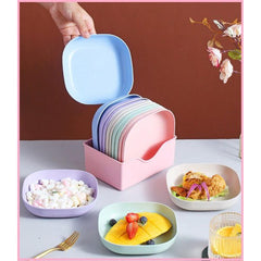 10 Plates Set With Holder