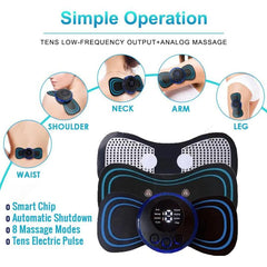 Wireless EMS Mini Body Massager – Portable Butterfly Massager & Pain Relief