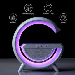 G Shaped Rgb Light Table Lamp Speaker With Wireless Charger