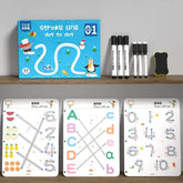 Kids Educational Learning Tracing Book ( 64 Pages) | With Two Markers Duster Attached.