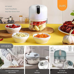 250 Ml Mini Usb Rechargeable Kitchen Electric Food Processor Chopper